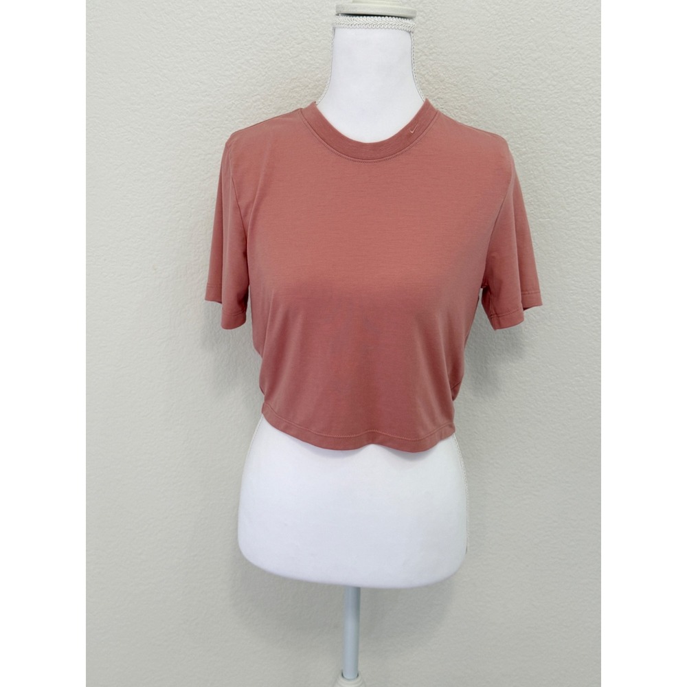 Nike Womens Slim Fit Crop Top Tee Dusty Rose Pink Short Sleeve Size Medium